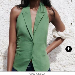 Zara Linen Blend Halter Top size large